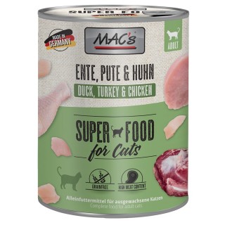 Sparpaket MAC´s Cat 24 x 800 g - Mixpaket (Ente/Kaninchen/Rind, Ente/Pute/Huhn)