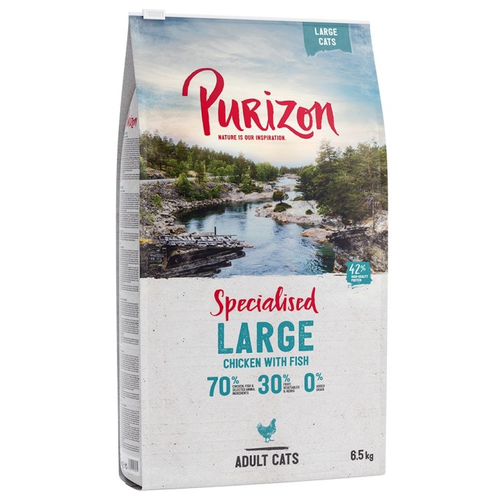6,5 kg Purizon Katzenfutter zum Sonderpreis! - Large Adult Huhn & Fisch