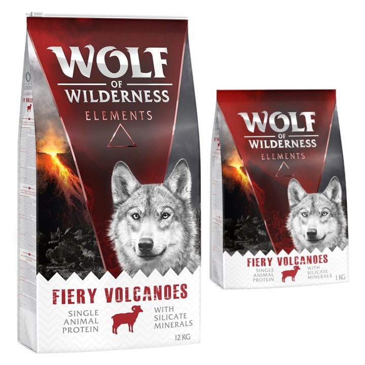 12 + 2 kg gratis! 14 kg Wolf of Wilderness Trockenfutter - Fiery Volcanoes - Lamm (Monoprotein)
