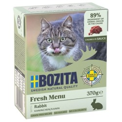 6 x 370 g Bozita Tetra Häppchen in Gelee oder Soße zum Sonderpreis! - Kaninchen in Soße
