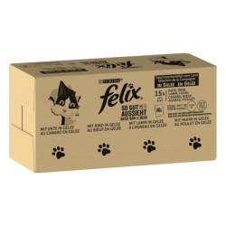 Jumbopack Felix "So gut wie es aussieht" Gelee 120 x 85 g - Fleisch Mixpaket 1 (Rind, Huhn, Ente, Lamm)