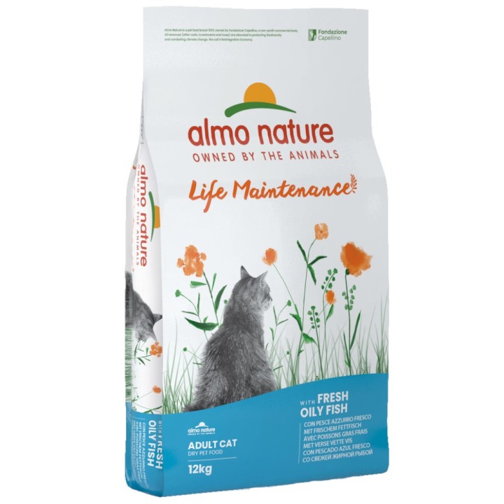 2 kg gratis! 12 kg Almo Nature Holistic - Fettfisch & Reis