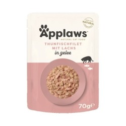 12 + 4 gratis! 16 x 70 g Applaws Pouch in Jelly - Thunfisch mit Lachs
