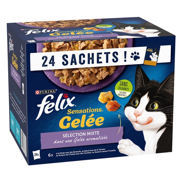 Felix "Sensations" Pouches zum Sonderpreis! - Gemischte Vielfalt in Gelee 24 x 85 g