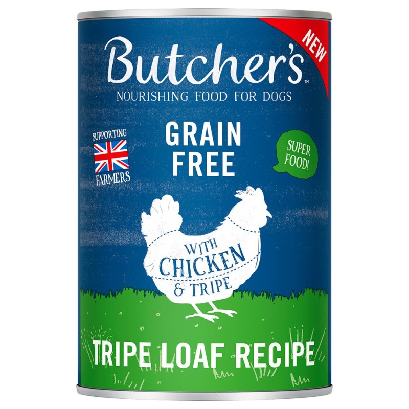 Sparpaket Butcher's Original Getreidefrei für Hunde 24 x 400 g - mit Huhn & Pansen Pastete