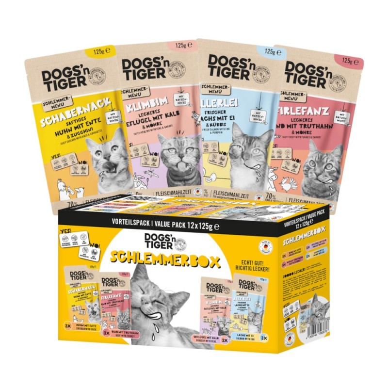 Dogs'n Tiger Cat 12 x 125 g - Mix (4 Sorten)
