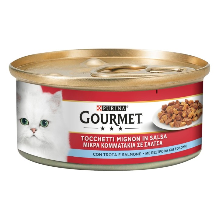 Gourmet Nassfutter 24 x 195 g - Forelle & Lachs