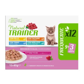 Natural Trainer Kitten & Young  - 12 x 85 g Mixpaket (4 Sorten)