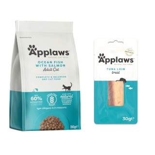 350 g / 400 g Applaws Trockenfutter + 30 g Loin Thunfisch Snack gratis! - Adult Meeresfisch mit Lachs 350 g