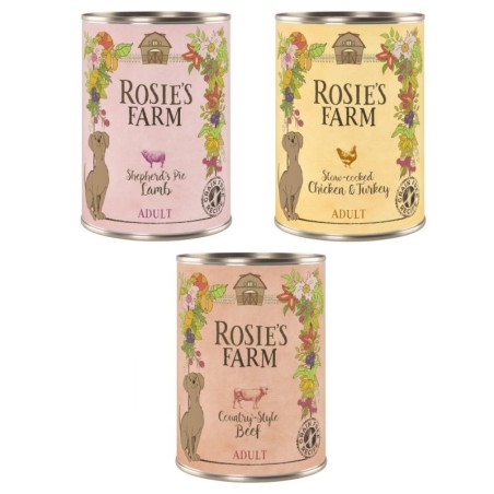 5 + 1 gratis! Rosie's Farm Adult 6 x 400 g - Mix Paket (3 Sorten)