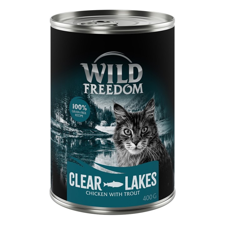 Wild Freedom Adult 6 x 400 g - getreidefreie Rezeptur - Clear Lakes - Forelle & Huhn