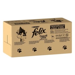 Jumbopack Felix "So gut wie es aussieht" Gelee 120 x 85 g - Doppelt lecker (Rind & Geflügel, Truthahn & Leber, Huhn & Niere,