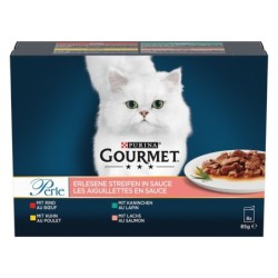 Multipack - Gourmet Perle 8 x 85 g - Rind, Huhn, Kaninchen & Lachs