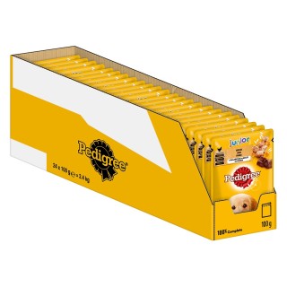 Pedigree Nassfutter zum Sonderpreis! - Junior Frischebeutel mit Huhn in Gelee (24 x 100 g)