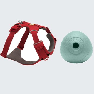 Ruffwear Hundegeschirr + Hundespielzeug Huckama gratis! - Front Range, Red Canyon Größe M: 69 - 81 cm Brustumfang