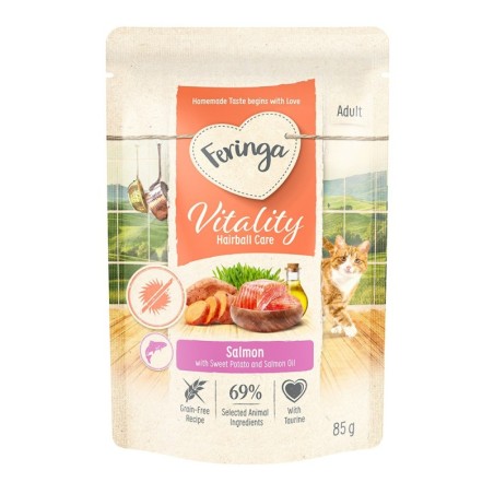 Feringa Vitality Hairball Care - Anti-Haarballen-Lachs 12 x 85 g