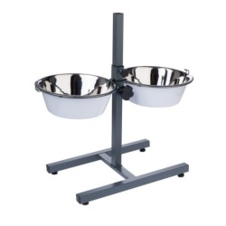 TIAKI Doppelnapf mit verstellbarem Ständer - 2 x 1600 ml, Ø 21 cm