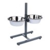 TIAKI Doppelnapf mit verstellbarem Ständer - 2 x 1600 ml, Ø 21 cm