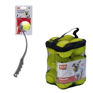 Karlie Tennisball-Wurfschleuder - Schleuder + 13 Bälle