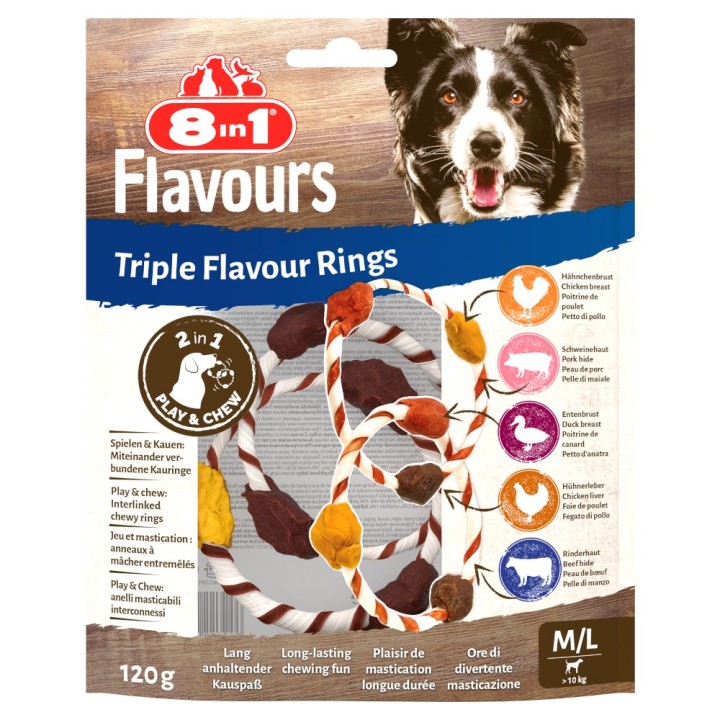3 + 1 gratis! 4 x 8in1 Triple Flavour - 4 x 120 g Ringe