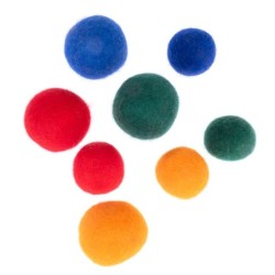 zooplus Basics Katzenspielzeug Filzbälle - 8er Set (4 x Ø 4 cm, 4 x Ø 3 cm)