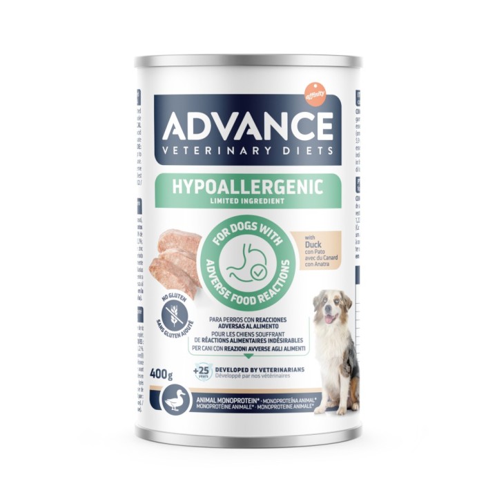 5 + 1 gratis! 6 x 400 g Advance Veterinary Diets Hypoallergenic - Ente