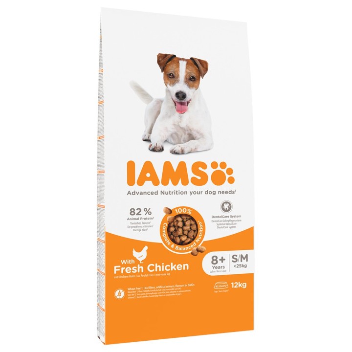 IAMS Advanced Nutrition Senior Small & Medium Dog 8+ mit Huhn - 12 kg