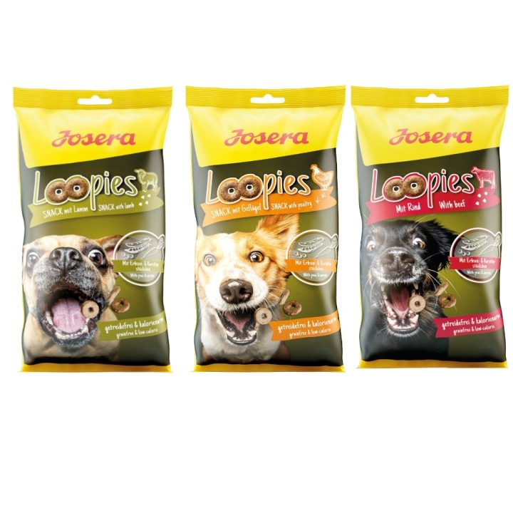Kombi-Paket Josera Loopies 9 x 150 g - Rind + Geflügel + Lamm