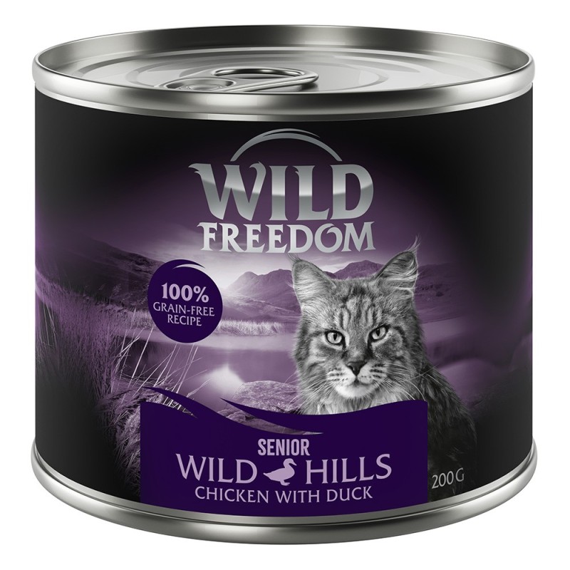 5 + 1 gratis! Wild Freedom 6 x 200 g - SENIOR Wild Hills - Ente & Huhn