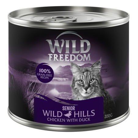 5 + 1 gratis! Wild Freedom 6 x 200 g - SENIOR Wild Hills - Ente & Huhn