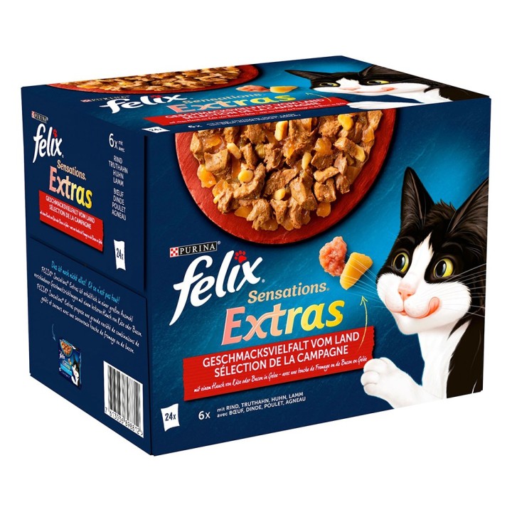 Felix "Sensations" Pouches zum Sonderpreis! - Extras: Geschmacksvielfalt vom Land in Gelee 24 x 85 g