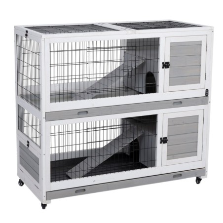 TIAKI Kaninchengehege für Indoor - L 116 x B 54 x H 107 cm