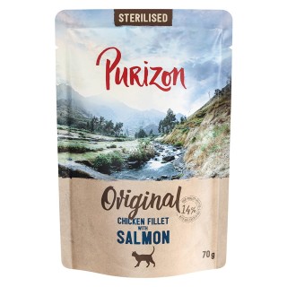 Purizon Adult Sterilised 6 x 70 g - getreidefrei - Hühnerfilet mit Lachs