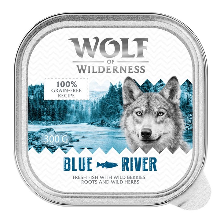 Wolf of Wilderness Adult - Single Protein 6 / 24 x 300 g Schale  - 6 x 300 g: Blue River - Fisch