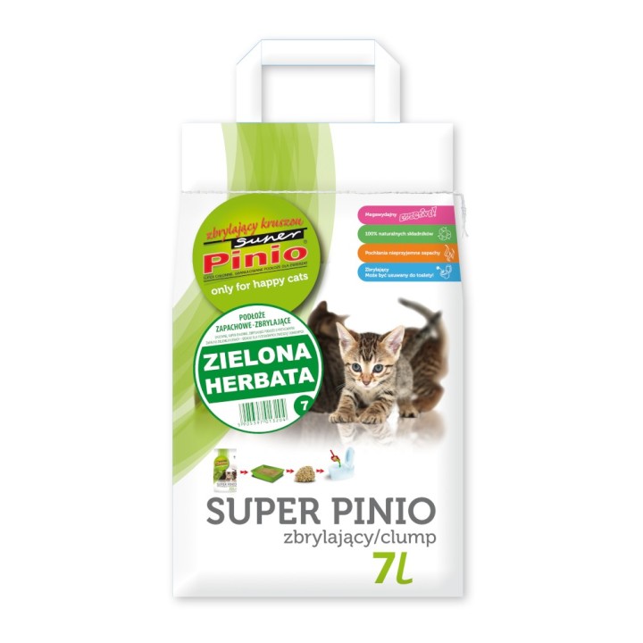 Super Pinio Katzenstreu Grüner Tee - 7 l (ca. 2,5 kg)