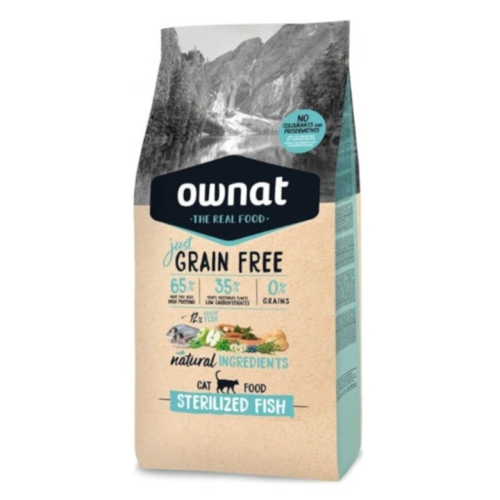 Ownat Cat Just Grain Free Sterilised Fisch - 8 kg