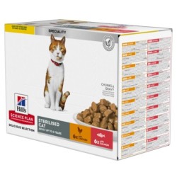 Hill's Science Plan Adult Sterilised - Huhn, Lachs (je 6 x 85 g)