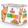 9 + 3 gratis! 12 x 85 g Hill's Science Plan - Mature Adult 7+ Senior Vitality: Huhn & Lachs