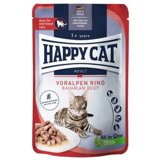 Happy Cat Pouch Meat in Sauce 12 x 85 g  - Voralpen-Rind