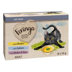 Probierpakete Feringa Katzensuppe 12x 70 g Mixpacket 12 x 70 g (Huhn, Lachs, Huhn und thunfisch)