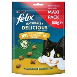 Felix Naturally Delicious - Sparpaket Huhn & Katzenminze (3 x 180 g)