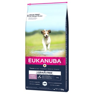 Eukanuba Grain Free Puppy Small / Medium Breed mit Lachs - 12 kg