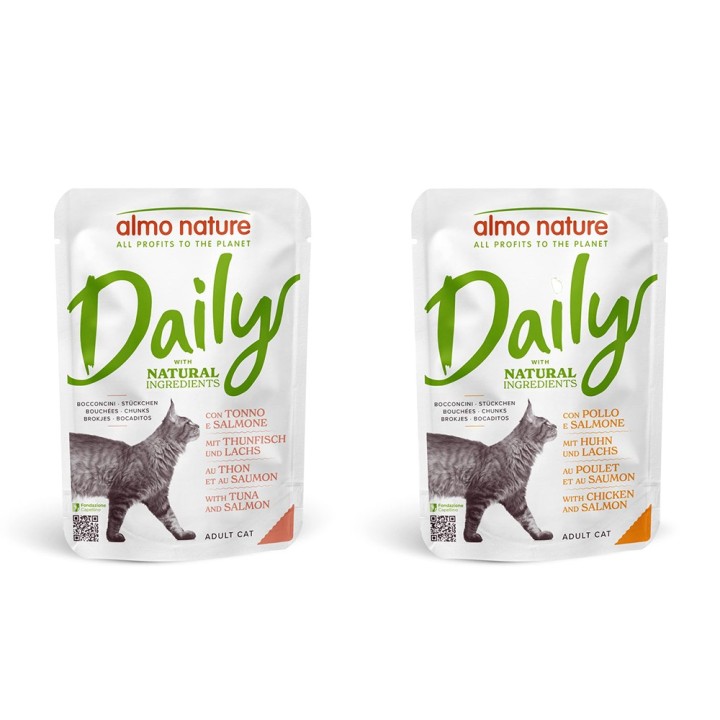 Sparpaket Almo Nature Daily Menu Pouch 12 x 70 g - Mixpaket 3 (2 Sorten)