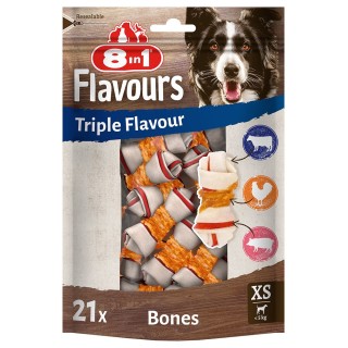 3 + 1 gratis! 4 x 8in1 Triple Flavour - 4 x 21 Stück Kauknochen XS