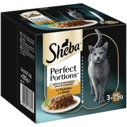 Sheba Perfect Portions 96 x 37,5 g - Sauce mit Truthahn