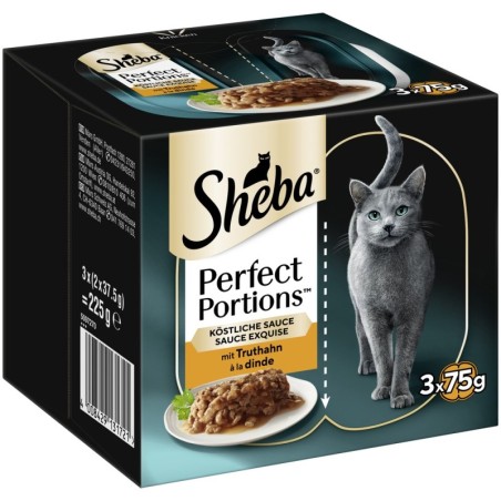 Sheba Perfect Portions 96 x 37,5 g - Sauce mit Truthahn