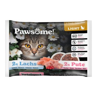Pawsome Adult Light 4 x 85 g - Pute & Lachs