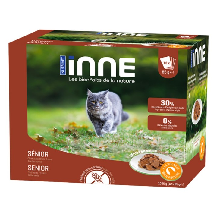 Nutrivet Inne Senior Katze mit Geflügel - 12 x 85 g