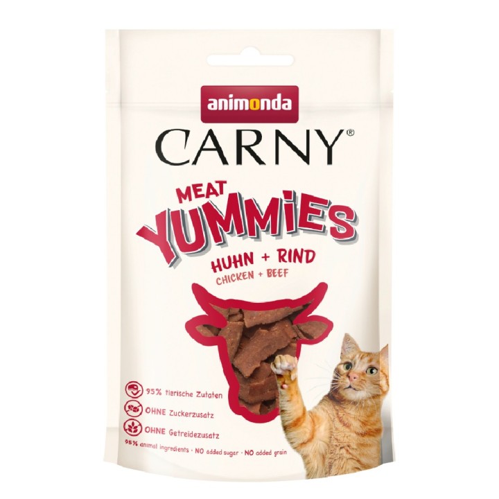 animonda Carny Adult Meat Yummies - Sparpaket: Huhn + Rind (10 x 50 g)