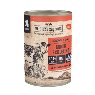 Wiejska Zagroda Cat 6 x 400 g - Kitten Kaninchen mit Kalbfleisch
